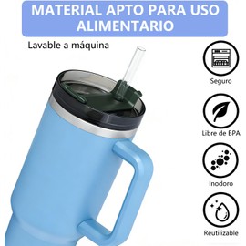 10 Popotes Reutilizables para Corte Libre - Popotes de Plástico con 3 Cepillos de Limpieza Compatible con Termos Grandes (14 a 40 oz) - Ideal para Casa, Oficina y Viajes