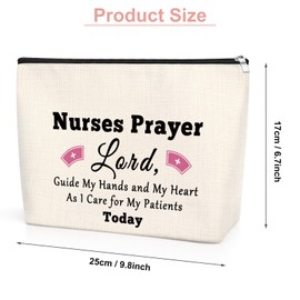 Nurse Prayer Gifts for Women Nurses Makeup Bag Christian Nurse Gifts Nursing Student Graduation Gift Inspirational Gift for New Registered Nurse Christmas Birthday Gift for Nurse RN Travel Pouch