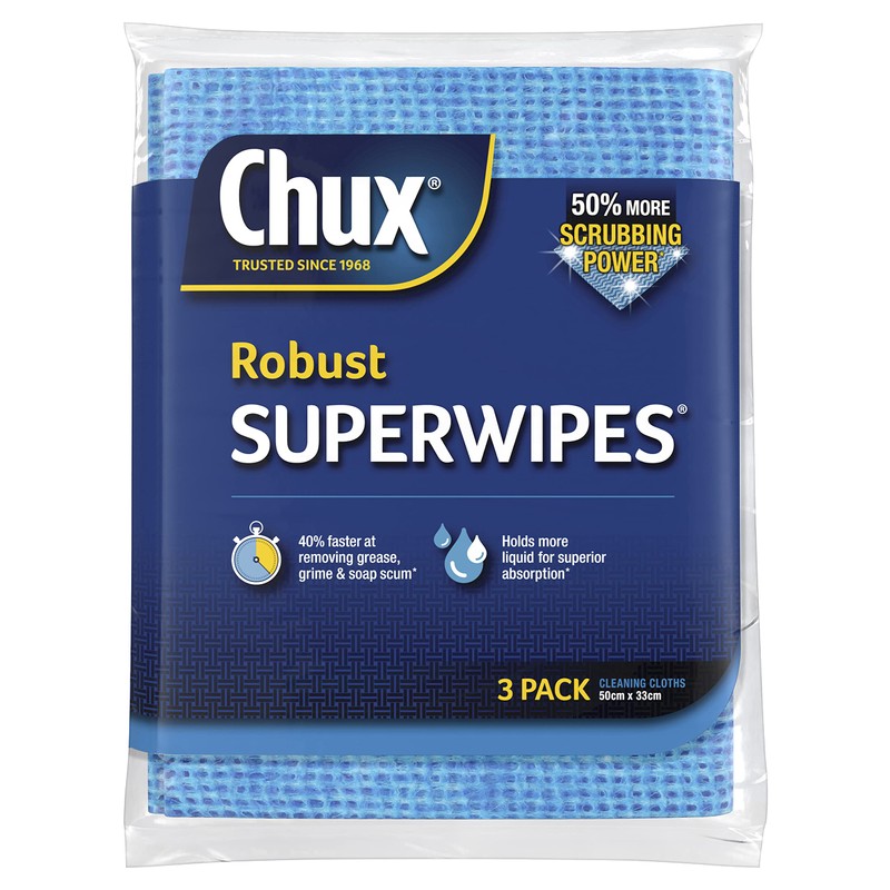 Chux Robust Superwipes Cleaning Cloths, Absorbent, Reusable and Washable Wipes,