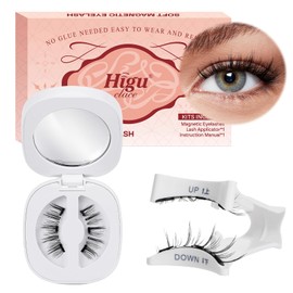 Higu clace Magnetic EyeLashes, Reusable Magnetic Eyelashes Kit with Applicator, Soft Magnetic Lashes without Eyeliner, Easy to Wear and Remove Eyelashes Magnetic (GD-Soft-E)