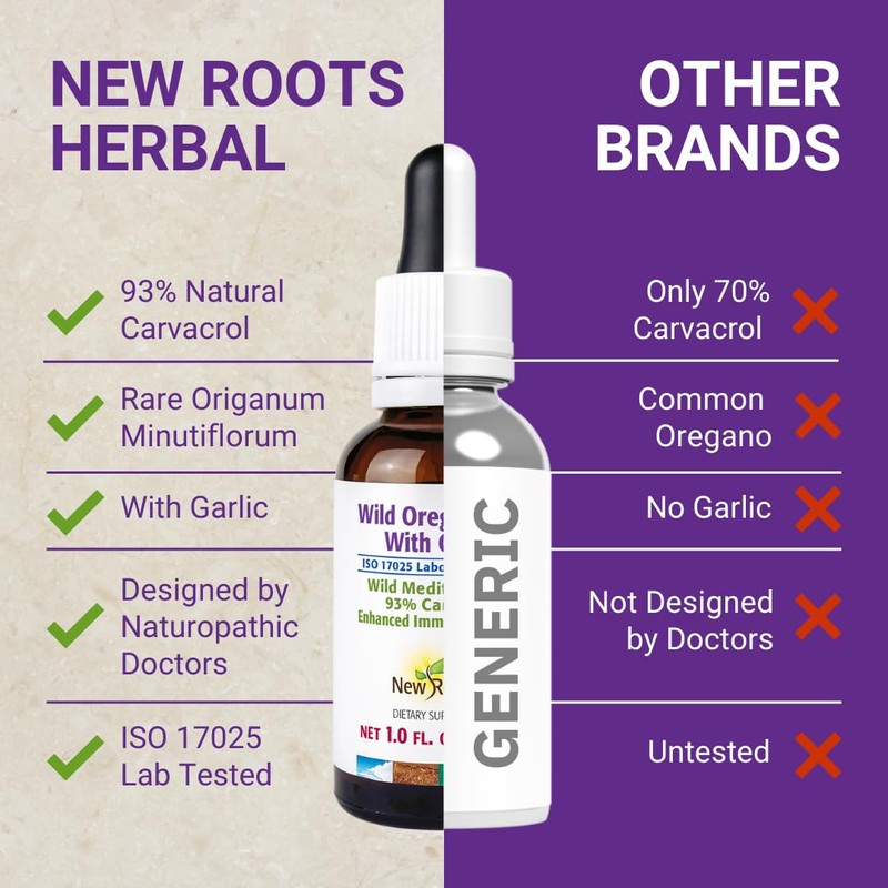 NEW ROOTS HERBAL Wild Oregano Oil Tincture with Garlic (1