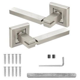 Decoranddecor Brushed Chrome Door Handles Internal – Aluminium Silver Door Handles for Internal Doors | Internal Door Handles with Mortice Latch | Nexus Range