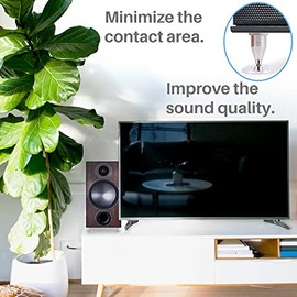 Kalevel Speaker Spikes Isolation Stand Foot Cone Adjustable Speaker Isolation Spikes Feet for Speakers with Base Pad Feet Stand (Silver)