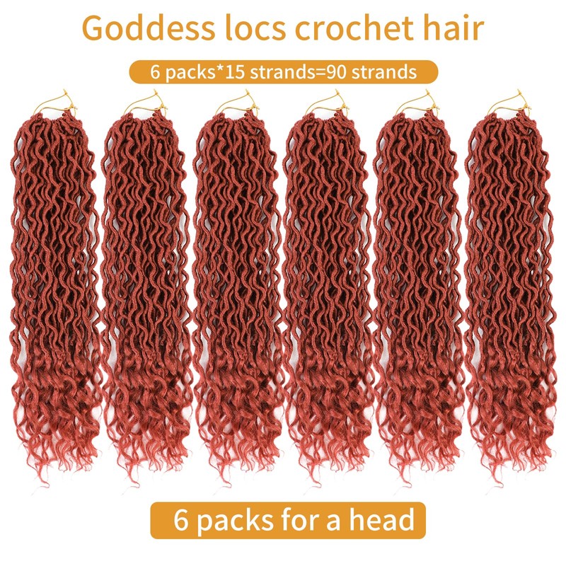 Goddess Locs Crochet Hair 22 Inch 6 Packs Faux Locs