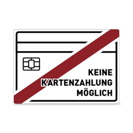 Sticker "Keine Kartenzahlung möglich" - 14.8 x 21.0 cm - PVC Film - Prohibition Symbol - Cash Only - Cash Only - For Gluing - Sign