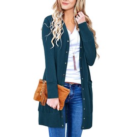 II ININ Women Cardigans for Women UK Ladies Long Cardigan Fall Lightweight Knit Cardigan Dark Blue