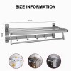 Burkey Toallero Doble Acero Inoxidable Baño De Pared Con 5