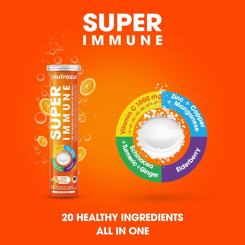 nutrazul Super Immune Effervescent Tablets | Maintains Immune Function &