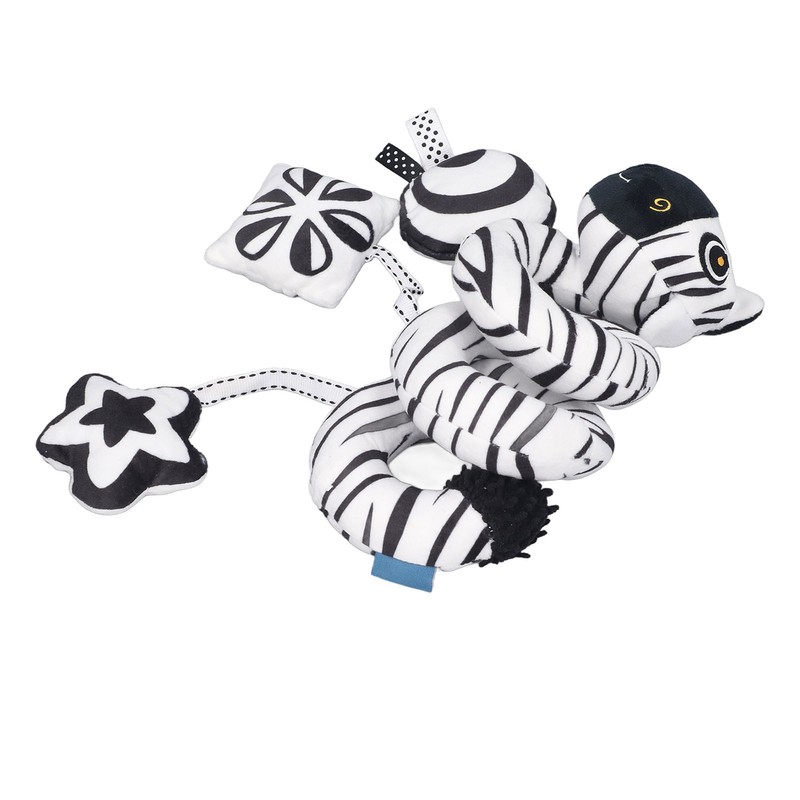 Baby Plush Animal Stroller Toys Black and White Spiral Activity