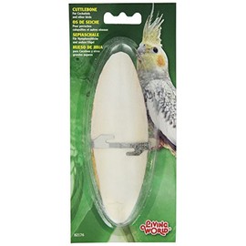 Living World Cuttlebone with Holder for Cage Bird, 6 to7-Inch, Large