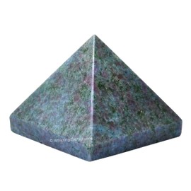 Ruby Kyanite Pyramid Crystal Healing Stones - 1.5" Great Pyramid Figurine of Natural Stone Pyramid for Meditation, Reiki, Chakra Balancing and Crystal Pyramids Grid
