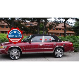 Made in USA - Trims Express 1992-2011 Mercury Grand Marquis 6Pc Chrome Pillar Post Trim Stainless Steel Door