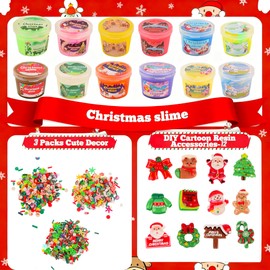 Christmas Stocking Stuffers - Slime for Kids - 12 Pack Slime - Toys Slime Kit Xmas Gifts for Classroom Rewards Teens Girls Boys 3 4 5 6 7 8 9 10 11 12 Year Old and Adults