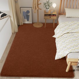 Area Rug Playmat for Kids, 1cm Thick Coral Velvet Non-Slip Fluffy Carpet, Modern Washable Soft Fur Floor Play Mat Throw Rugs for Living Room,Bedroom,Playroom (Brown, 200x120cm)