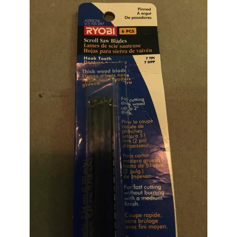 Ryobi Scroll Saw Blades 6 Pieces