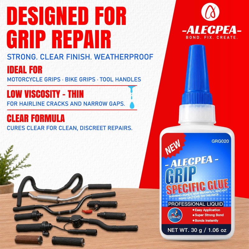 ALECPEA Grip Glue, 30g Thin Motorcycle Grip Glue with 3