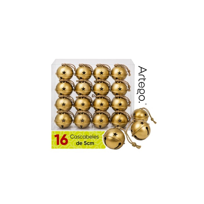 Artego Cascabeles navideños esferas Set de 16 cascabeles 5cm diámetro