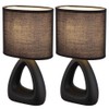 GLOBO Table Lamp Ceramic Black Bedside Lamp Textile Shade Bedroom