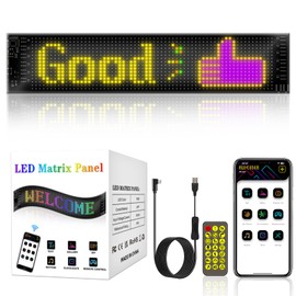 DIY RGB LED Matrix Panel with Remote Control, Text, Gallery, Clock/Date, Music Rhythm Modes (4.01 * 13.7in)