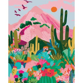 Komicea Paint by Numbers Adult Flower, DIY Oil Painting Canvas Set with Brush and Paint, as a Birthday, Christmas Gift for Women, Home Decoration (40 x 50 cm, Without Frame)