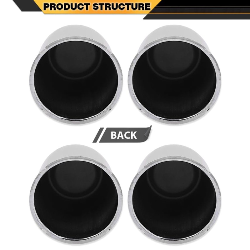 CNNELL 4pcs Push Through Chrome Wheel Center Caps Fit 3.18"