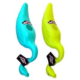 Head Rush Flamingo Bird Beer Bong, Uniquely Shaped Beer Funnel, Multi-use Drinking Funnel, Party Essentials for Adults, Drinking Games Accessories, Mint Green/Bright Yellow, 2-Pack