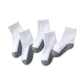 axy Children's White Socks 5 Pairs Multipack Boys Girls Children's Socks Sport Kids, Pack of 5 - White