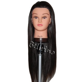 ** Bonus Offer ** Bellrino 28" (4 Color) Cosmetology Mannequin Manikin Training Head Synthetic Fiber (BLACK)