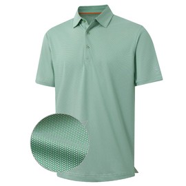 M MAELREG Golf Polo Shirts for Men Short Sleeve Quick Dry Fit Texture Sports Casual Collared Men's Golf Shirts Emerald