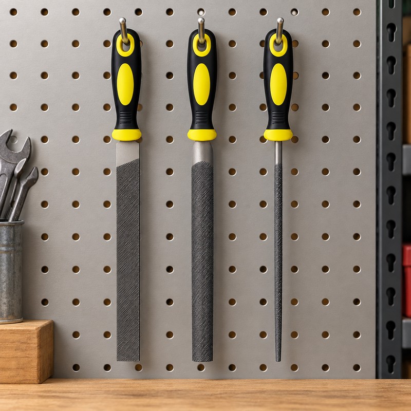 8-Inch Professional High Carbon Steel File Set – Flat, Round