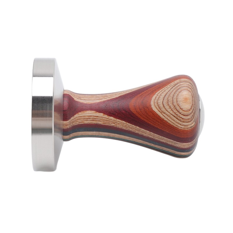 Colorful Wood Coffee Flat Tamper Stainless Steel Base Powder Hammer