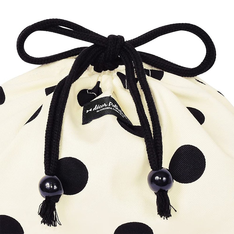 d_p polka dot large twill Drawstring Medium Lunch Box, white