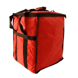 Chef Approved 13" x 13" Insulated Food Delivery Bag | Commercial Hot/Cold Themal Reusable Half-Size Pan Carrier Tote for Fast-Food Pizzarias Catering | 13"W x 13"D x 15.5"H, Heavy-Duty Nylon, Red