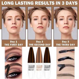 SWETIYOU Tattoo Peel Off Eyebrow Gel Tint, Long Lasting Brow Tint, Transfer Proof and Waterproof Tint Peel Off Brow Gel, Last Up to 3 Days, For Fuller & Defined Brows Makeup(Brown)