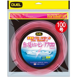 Duel Invisible-to-Fish Pink Floro Fishing Line for Fishermen and Pro Special 328.2 ft (100 m) Case Spool No. 100