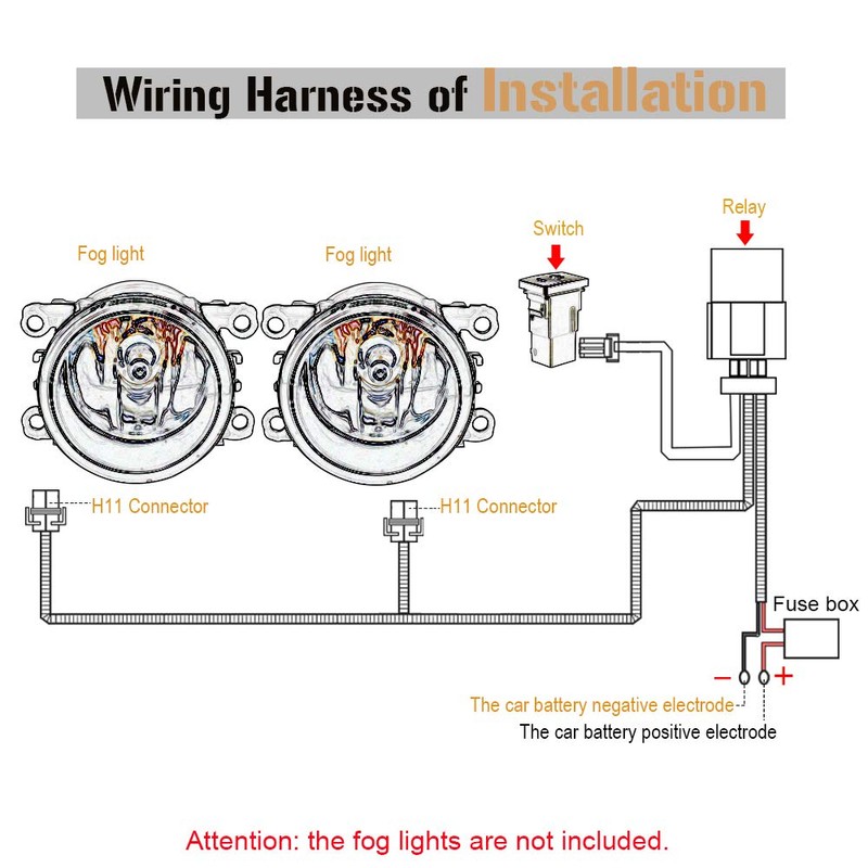 Fog Light Wiring Harness Kit for Honda Acura Nissan Ford