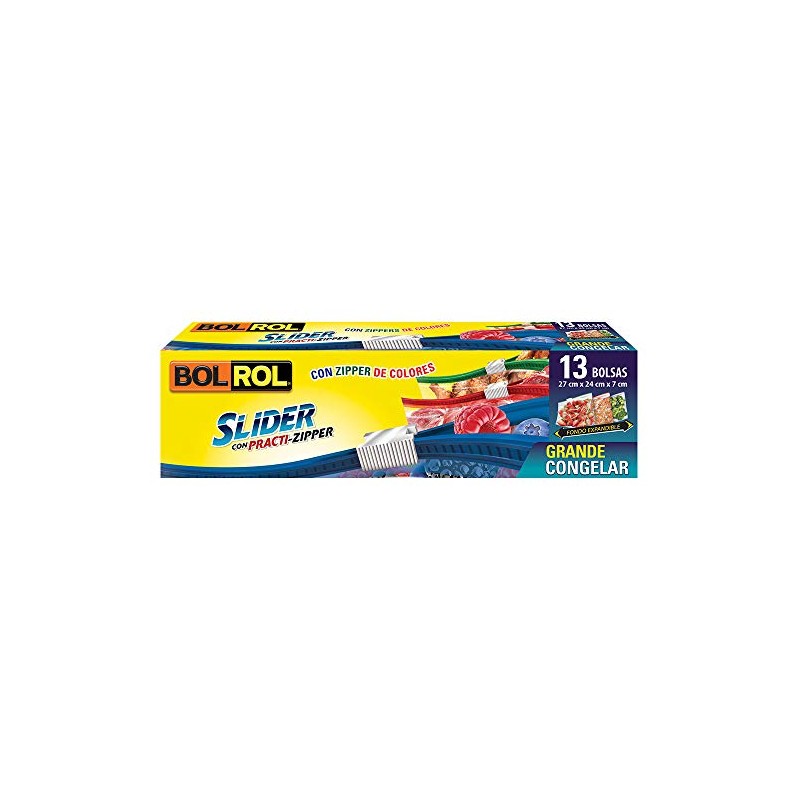 Bol Rol Bolsas Herméticas Congelar, color Transparente, Grande, 27 x