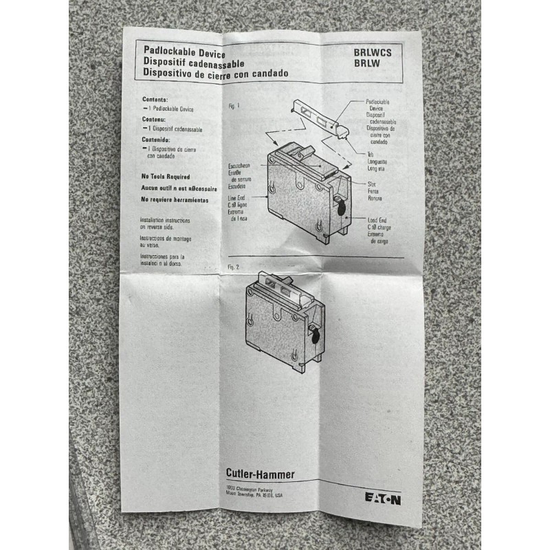 Eaton NEW Eaton BR Padlockable Device BRLWCS Handle Lockout for
