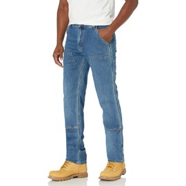 Carhartt Men's Relaxed Straight Rugged Flex Double-Front Denim Dungaree, Tahoe, W32 x L30