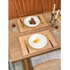 ANDSTAR Set of 8 Pcs Bamboo Placemats with Fabric Border