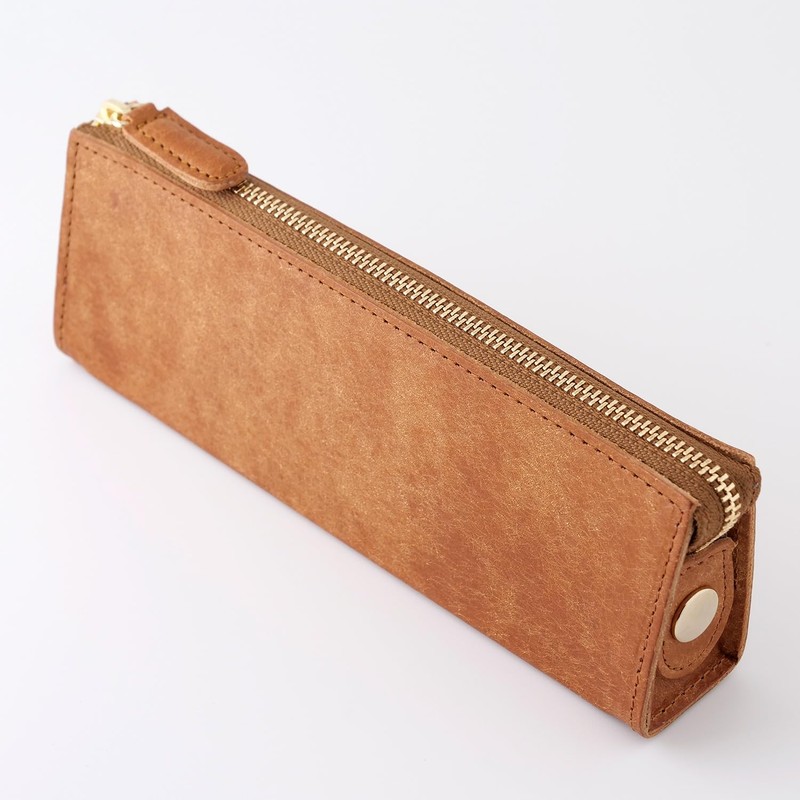 Slip-On Pen Case, PB Zipper Pen Case, L, IPV-6501, Cognac