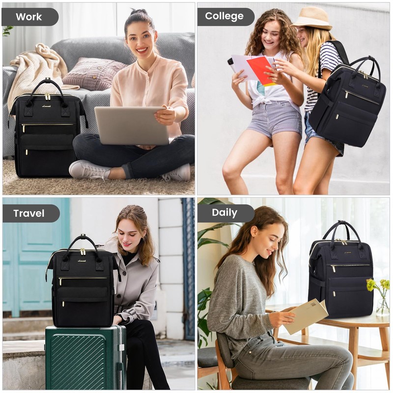 LOVEVOOK Laptop Backpack Purse for Women Waterproof Teacher Nurse Bag,