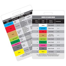Order of Blood Draw Vertical Badge Card - Excellent Resource for Nurses, Nursing Clinicals and RN Students - Great Nursing School Supplies and Accessories - Made of Durable Plastic