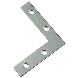 Merriway BH05098 (4 Pcs) Flat Corner Bracket Brace BZP Steel 50mm - Pack of 4 Pieces