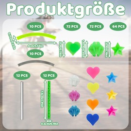 CJAPGJW Pack of 252 Bicycle Spokes Decorative Children, Bicycle Accessories Children with 44 Spoke Reflectors and 208 Beads, Bicycle Children, Bicycle Accessories Children for Bicycle Wheels and