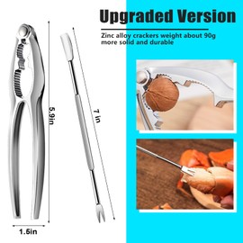 24 Pcs Crab Crackers and Tools, Heavy Duty Nut Crackers Seafood Tools for Crab Legs - Crab Nut Lobster Crackers Opener Cracker Tools for Kitchen Kits, Nut Cracker Set