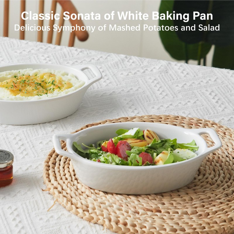 ONEMORE Oval Au Gratin Baking Dish, 20 oz Small Casserole