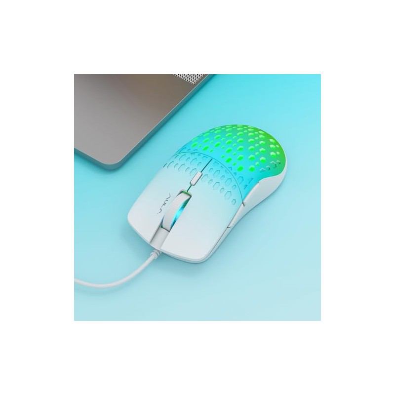 AULA Mouse Gamer S11 Pro, 3600 dpi, RGB, Cableado (Verde)