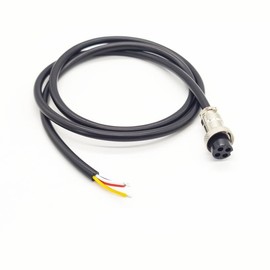 GX16 4 Pin Cable Single Female Aviation Cordset, GX16 4 Pin Panel Mount Circular Metal Aviation Connector Adapter Female Head Cable（2Meter）