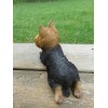 Realistic Yorkshire Terrier Puppy Dog Garden Statue Yorkie Sculpture Home